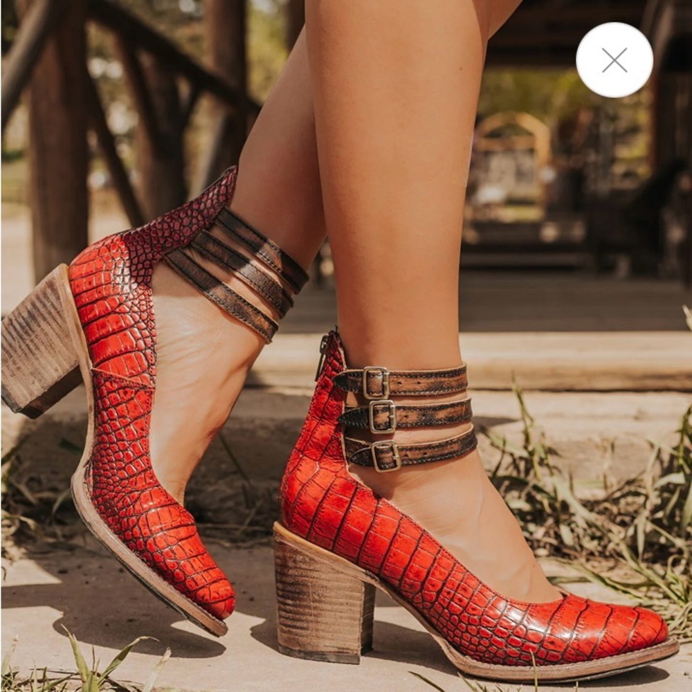Freebird by Steven Red Croc shoes * New, never worn outdoors